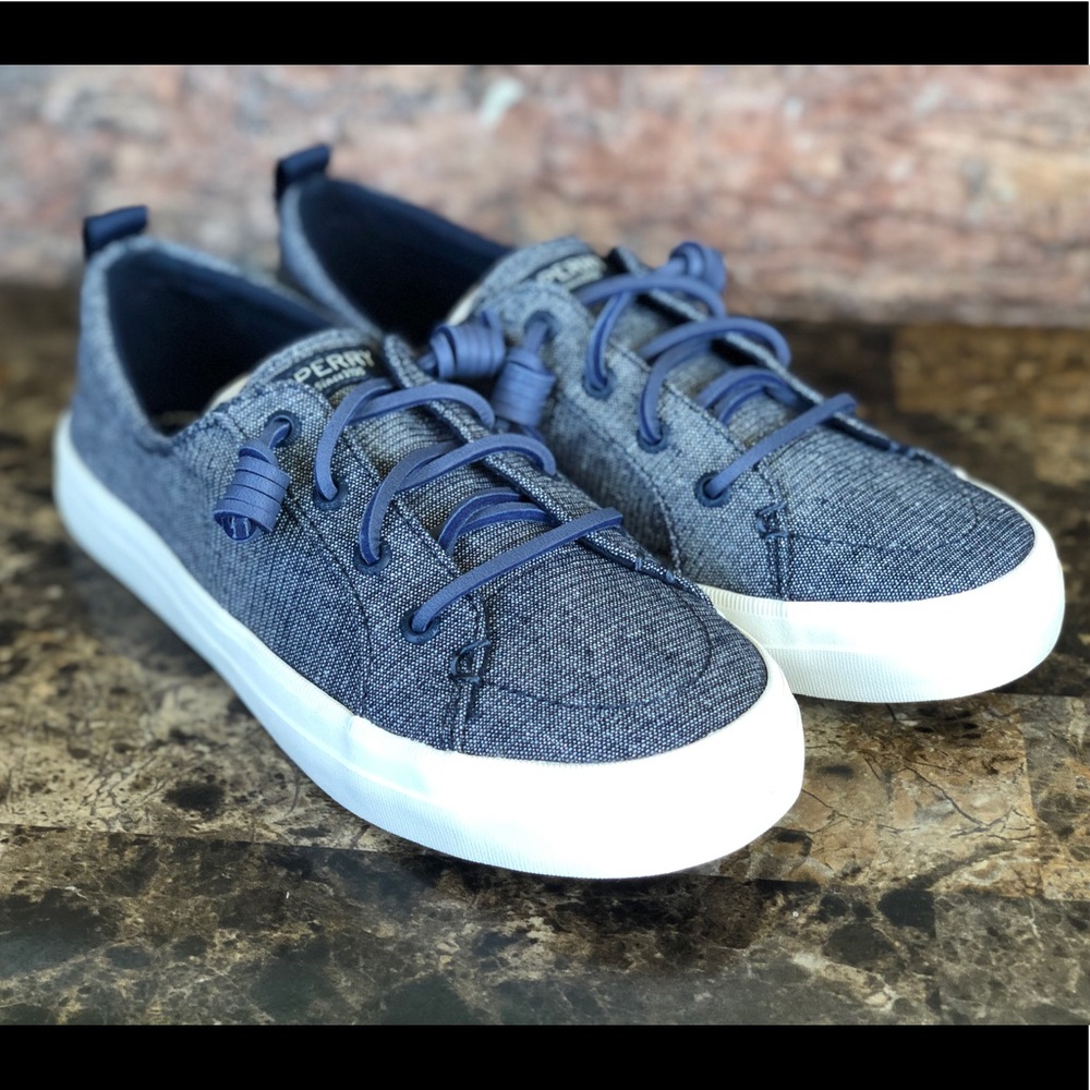 NEW Sperry Crest Vibe Sparkle Linen Sneakers - Picture 7 of 10